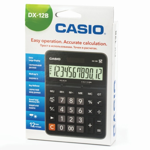 Калькулятор настольный Casio DX-12B-W-EC 12 разрядов 250383 фото 2